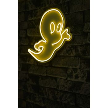 Decoratiune luminoasa LED, Casper The Friendly Ghost, Benzi flexibile de neon, DC 12 V, Galben