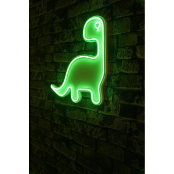 Decoratiune luminoasa LED, Dino the Dinosaur, Benzi flexibile de neon, DC 12 V, Verde