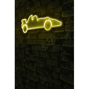 Decoratiune luminoasa LED, Formula 1 Race Car, Benzi flexibile de neon, DC 12 V, Galben