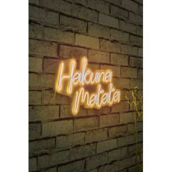 Decoratiune luminoasa LED, Hakuna Matata, Benzi flexibile de neon, DC 12 V, Galben