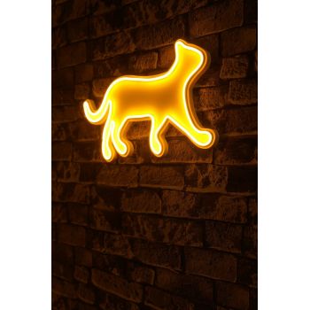 Decoratiune luminoasa LED, Kitty the Cat, Benzi flexibile de neon, DC 12 V, Galben