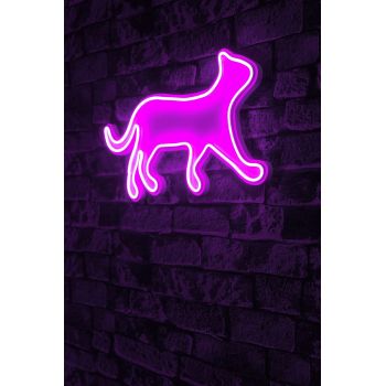 Decoratiune luminoasa LED, Kitty the Cat, Benzi flexibile de neon, DC 12 V, Roz