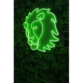 Decoratiune luminoasa LED, Lion, Benzi flexibile de neon, DC 12 V, Verde