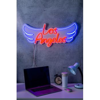 Decoratiune luminoasa LED, Los Angeles, Benzi flexibile de neon, DC 12 V, Rosu albastru