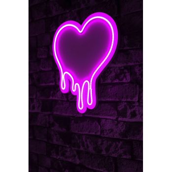Decoratiune luminoasa LED, Melting Heart, Benzi flexibile de neon, DC 12 V, Roz