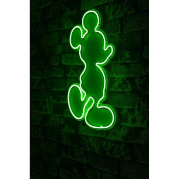 Decoratiune luminoasa LED, Mickey Mouse, Benzi flexibile de neon, DC 12 V, Verde