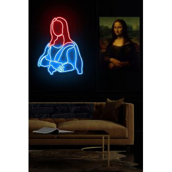 Decoratiune luminoasa LED, Mona Lisa, Benzi flexibile de neon, DC 12 V, Rosu albastru