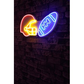 Decoratiune luminoasa LED, NFL Football Blue, Benzi flexibile de neon, DC 12 V, Multicolor