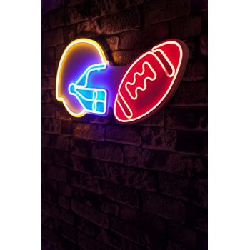 Decoratiune luminoasa LED, NFL Football Red, Benzi flexibile de neon, DC 12 V, Multicolor