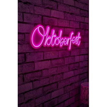 Decoratiune luminoasa LED, Oktoberfest, Benzi flexibile de neon, DC 12 V, Roz