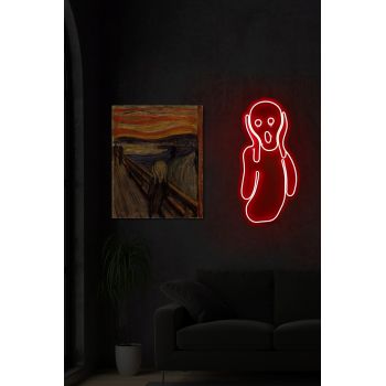 Decoratiune luminoasa LED, Scream, Benzi flexibile de neon, DC 12 V, Rosu