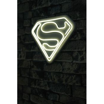 Decoratiune luminoasa LED, Superman, Benzi flexibile de neon, DC 12 V, Alb