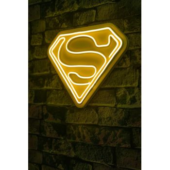 Decoratiune luminoasa LED, Superman, Benzi flexibile de neon, DC 12 V, Galben
