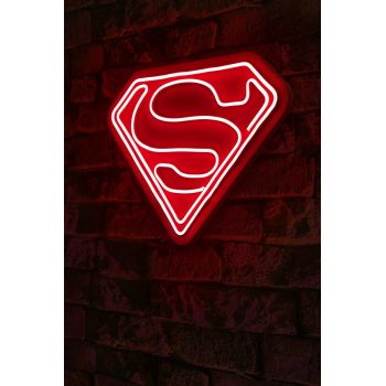 Decoratiune luminoasa LED, Superman, Benzi flexibile de neon, DC 12 V, Rosu