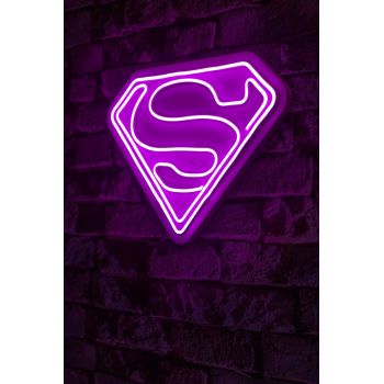 Decoratiune luminoasa LED, Superman, Benzi flexibile de neon, DC 12 V, Roz