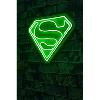 Decoratiune luminoasa LED, Superman, Benzi flexibile de neon, DC 12 V, Verde