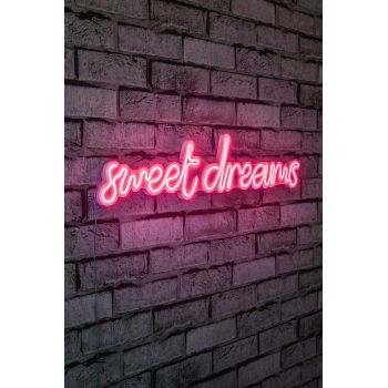 Decoratiune luminoasa LED, Sweet Dreams, Benzi flexibile de neon, DC 12 V, Roz