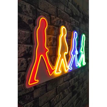 Decoratiune luminoasa LED, The Beatles, Benzi flexibile de neon, DC 12 V, Multicolor