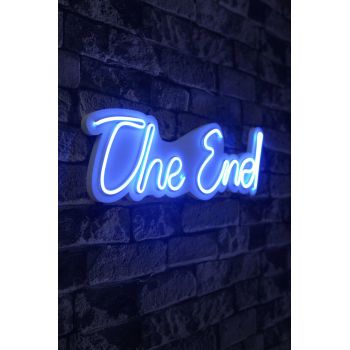 Decoratiune luminoasa LED, The End, Benzi flexibile de neon, DC 12 V, Albastru