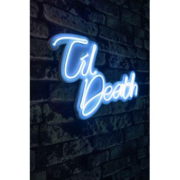 Decoratiune luminoasa LED, Til Death, Benzi flexibile de neon, DC 12 V, Albastru