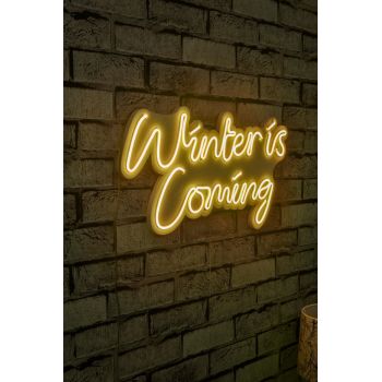 Decoratiune luminoasa LED, Winter is Coming, Benzi flexibile de neon, DC 12 V, Galben