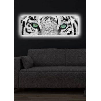 Tablou decorativ cu lumina LED, 3090DACT-19, Canvas, 30 x 90 cm, Multicolor