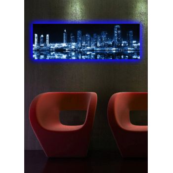 Tablou decorativ cu lumina LED, 3090DACT-6, Canvas, 30 x 90 cm, Multicolor