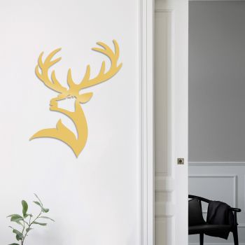 Decoratiune de perete, Dear2, Metal, Dimensiune: 38 x 53 cm, Auriu