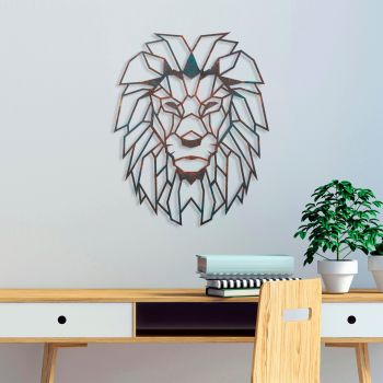 Decoratiune de perete, Lion, Metal, 40 x 50 cm, Multicolor