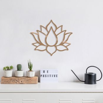 Decoratiune de perete, Lotus Flower 1, Metal, Dimensiune: 50 x 43 cm, Cupru