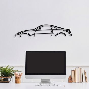 Decoratiune de perete, Nissan 350Z Silhouette, Metal, 70 x 15 cm, Negru