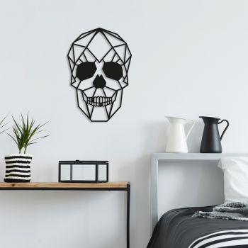 Decoratiune de perete, Skull, Metal, Dimensiune: 35 x 50 cm, Negru