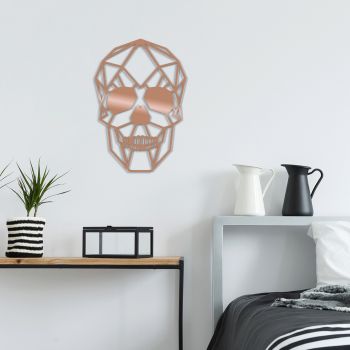 Decoratiune de perete, Skull, Metal, Dimensiune: 50 x 35 cm, Cupru