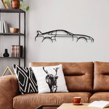 Decoratiune de perete, Toyota Supra Silhouette, Metal, 70 x 15 cm, Negru