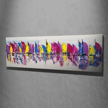 Tablou decorativ, PC92, Canvas, 30 x 80 cm, Multicolor
