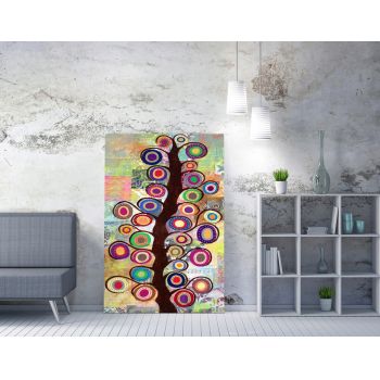 Tablou decorativ, WY91 (50 x 70), 50% bumbac/50% poliester, Lemn, Multicolor