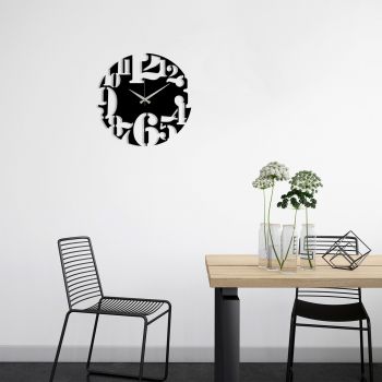 Ceas de perete, Metal Wall Clock 1, Metal, Dimensiune: 48 x 48 cm, Negru