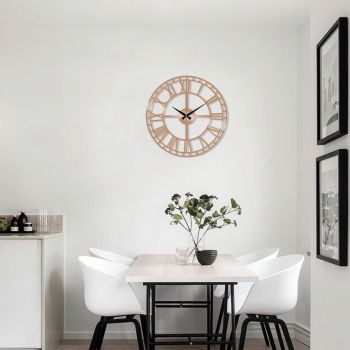 Ceas de perete, Metal Wall Clock 2, Metal, Dimensiune: 48 x 48 cm, Cupru