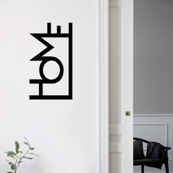 Decoratiune de perete, Home, Metal, Dimensiune: 28 x 50 cm, Negru