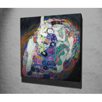 Tablou decorativ, KC249, Canvas, Lemn, Multicolor