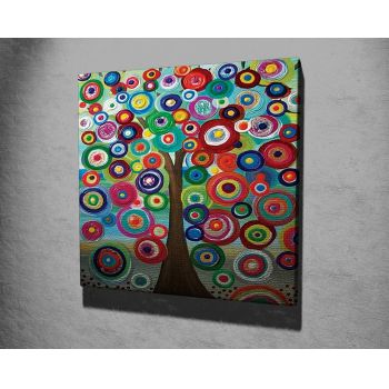 Tablou decorativ, KC264, Canvas, Lemn, Multicolor
