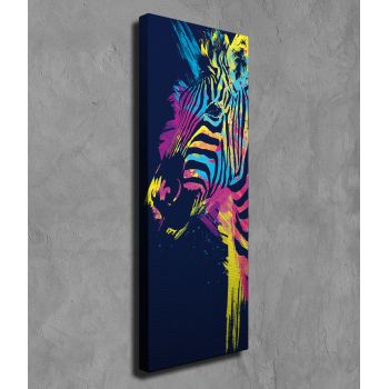 Tablou decorativ, PC166, Canvas, Lemn, Multicolor