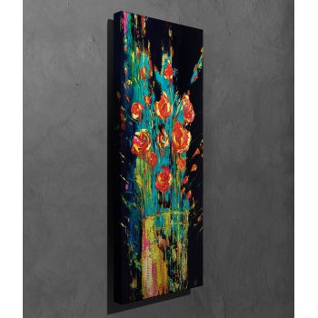Tablou decorativ, PC186, Canvas, Lemn, Multicolor