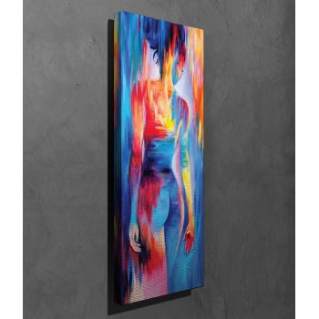 Tablou decorativ, PC187, Canvas, Lemn, Multicolor