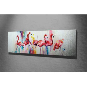 Tablou decorativ, PC268, Canvas, Lemn, Multicolor