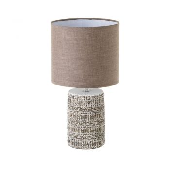 Veioză maro cu abajur textil (înălțime 33,5 cm) – Casa Selección ieftina