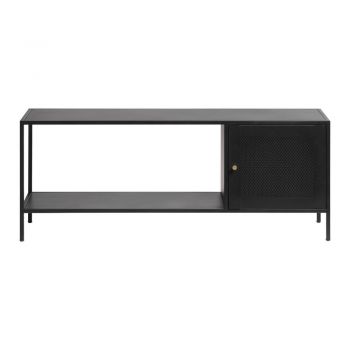 Bibliotecă neagră din metal 120x47 cm Malibu – Unique Furniture
