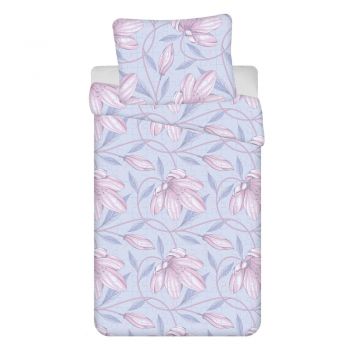Lenjerie de pat albastru-deschis-roz din țesătură crep pentru pat de o persoană 140x200 cm Orona – Jerry Fabrics ieftina