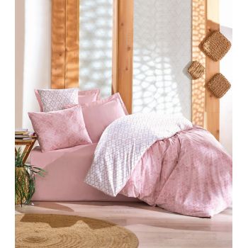 Lenjerie de pat pentru o persoana (FR), Best - Pink, Cotton Box, Bumbac Ranforce