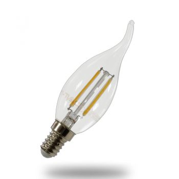 Bec LED Filament Flacara 4W E14 Clar - lumina calda ieftin